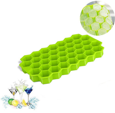 Potasa Flexible Perfect Ice Cubes Maker Silicone Ice Cube Tray Green Silicone Ice Cube Tray(Pack of1)