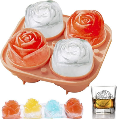BRVIMA Orange Silicone Ice Ball Tray(Pack of1)