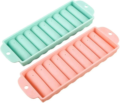 COLVIX Ice Cube Tray with Easy Release Stackable in Freezer (Pack Of 2) Blue, Pink Plastic Ice Cube Tray(Pack of2)