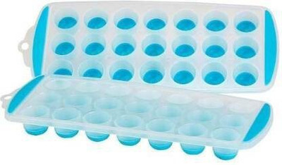 Uratech Blue, White Plastic, Silicone Ice Cube Tray(Pack of2)