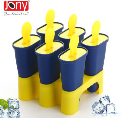 Jony Ice Cream Maker / Kulfi Mould / Popsicle Mould Blue, Yellow Plastic Ice Cube Tray(Pack of1)