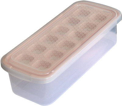 CLASSY TOUCH CLASSY TOUCH Plastic Ice Cube Tray with Lid, Bucket and Spoon Pink Plastic, Silicone Ice Cube Tray(Pack of1)