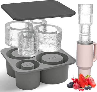 Mixen Reusable Ice Cube Silicone Mould for 20-40 oz Cups Grey Silicone Ice Cube Tray(Pack of1)