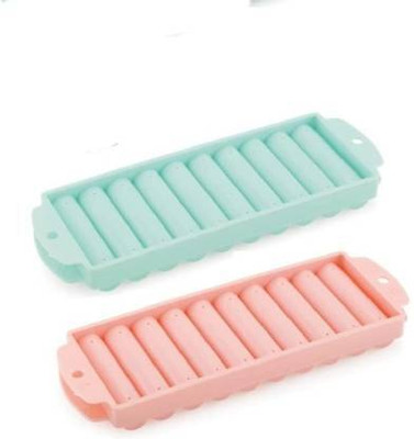 CREW4 CREW4 CYLINDER ICE TRAY 10 PCS ICE TRAY Multicolor Plastic Ice Cube Tray(Pack of2)