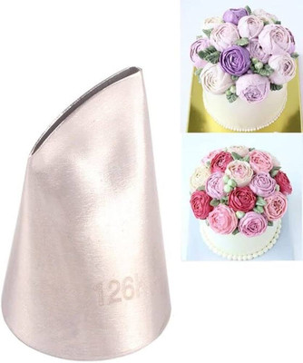 Bakewareind 126 large icing nozzle Stainless Steel Round Icing Nozzle(Silver Pack of 1)
