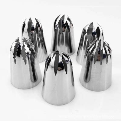 LEKORED LUK9001-1 Stainless Steel Multi-opening Icing Nozzle(Silver Pack of 6)