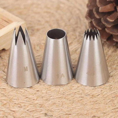 kyamison 1M 1A 4B nozzle Stainless Steel Quick Flower Icing Nozzle(Steel Pack of 3)