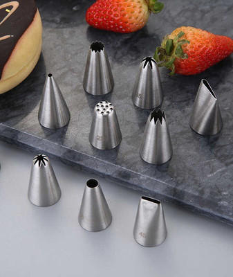 kyamison Combo Of Cake Decorations Nozzles Pastry Tips 1 4B 172 2D 853 234 1A 127 124 Stainless Steel Multi-opening Icing Nozzle(Steel Pack of 9)