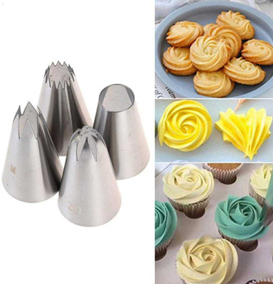 kyamison 1M 2D 4B 2A Nozzle Stainless Steel Multi-opening Icing Nozzle(Steel Pack of 4)