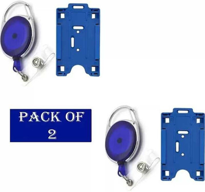 I CARDE Plastic ID Badge Holder, ID Badge Reel(Pack of 2)