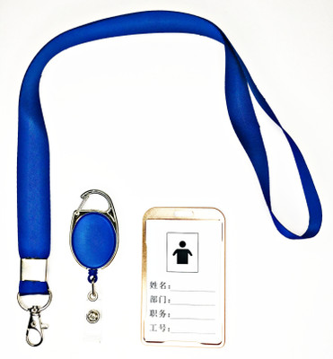 AKAN Aluminum ID Badge Holder, ID Badge Reel, Lanyard(Pack of 1)