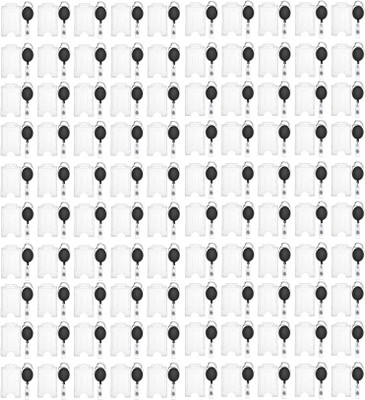 JSMSH Plastic ID Badge Holder, ID Badge Reel(Pack of 100)