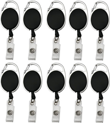 JSMSH Plastic ID Badge Holder, ID Badge Reel(Pack of 100)