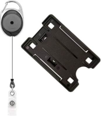 DRIKIPO Plastic ID Badge Holder, ID Badge Reel(Pack of 1)