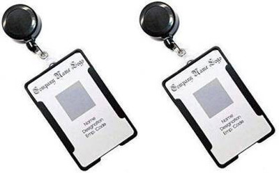 HYNEAR Plastic ID Badge Holder, ID Badge Reel(Pack of 2)