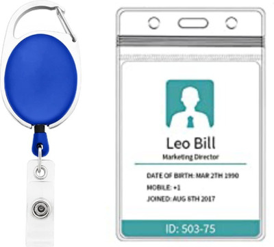 JSMSH Plastic ID Badge Holder, ID Badge Reel(Pack of 1)