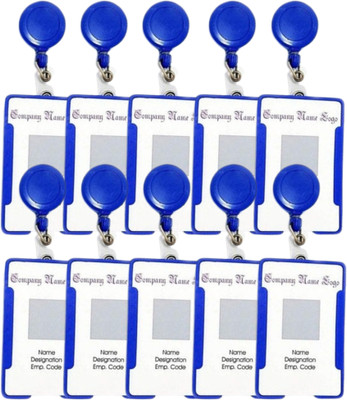 Ang Plastic ID Badge Holder, ID Badge Reel(Pack of 10)