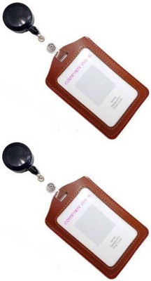 Ang Plastic ID Badge Holder, ID Badge Reel(Pack of 2)