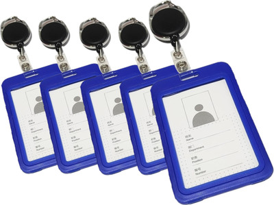 Ang Plastic ID Badge Holder, ID Badge Reel(Pack of 5)