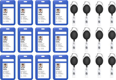 LRS Plastic ID Badge Holder, ID Badge Reel(Pack of 12)