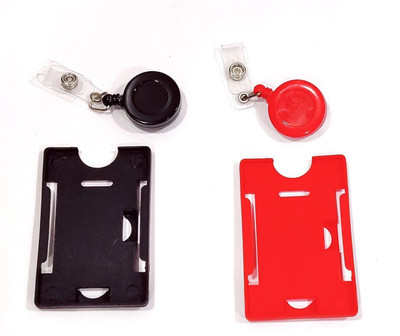 JSMSH Plastic ID Badge Reel, ID Badge Holder(Pack of 1)