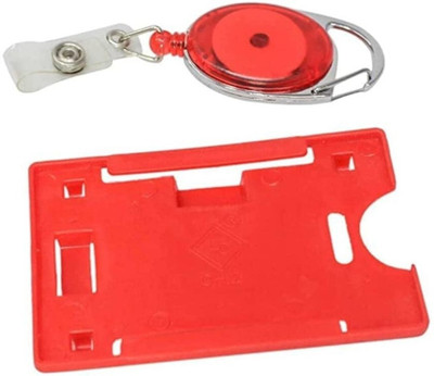 JSMSH Plastic ID Badge Holder, ID Badge Reel(Pack of 1)