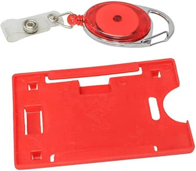 JSMSH Plastic ID Badge Holder, ID Badge Reel(Pack of 100)