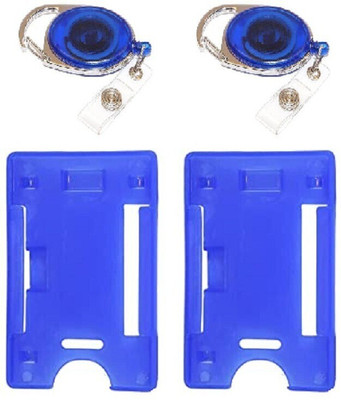 Ang Plastic ID Badge Holder, ID Badge Reel(Pack of 2)