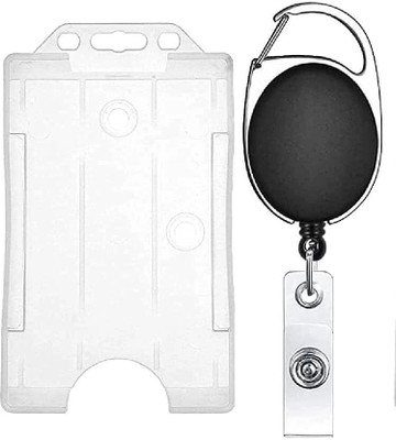 KKSW Plastic ID Badge Holder, ID Badge Reel(Pack of 1)