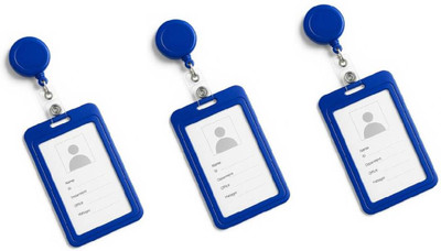 KKSSW Plastic ID Badge Holder, ID Badge Reel(Pack of 3)