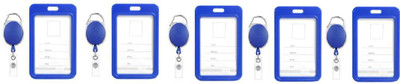 KKSSW Plastic ID Badge Holder, ID Badge Reel(Pack of 5)