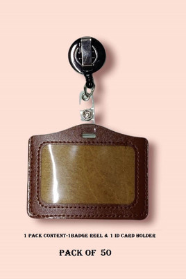 JSMSH Nylon ID Badge Holder, ID Badge Reel(Pack of 50)