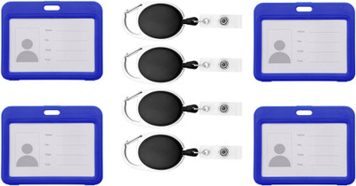 LRS Plastic ID Badge Holder, ID Badge Reel(Pack of 4)