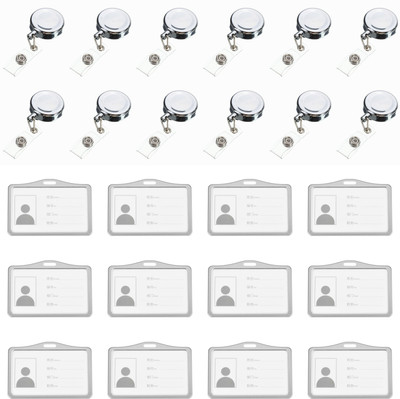 LRS Aluminum, Steel ID Badge Holder, ID Badge Reel(Pack of 12)