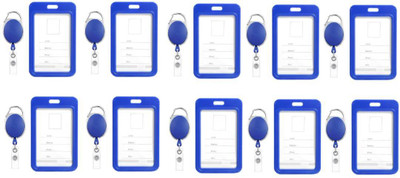 KKSSW Plastic ID Badge Holder, ID Badge Reel(Pack of 10)