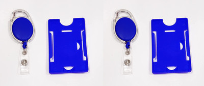 JSMSH Plastic ID Badge Holder, ID Badge Reel(Pack of 2)