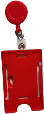 KKSW Plastic ID Badge Holder, ID Badge Reel(Pack of 50)