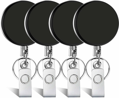 AbhaPrint Carbon Steel ID Badge Reel(Pack of 4)