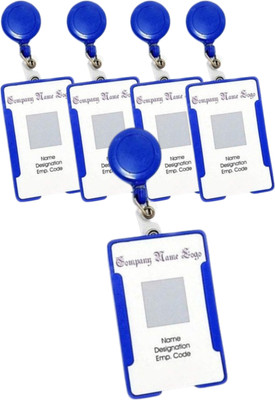 Ang Plastic ID Badge Holder, ID Badge Reel(Pack of 5)