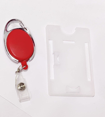 KKSW Plastic ID Badge Holder, ID Badge Reel(Pack of 10)