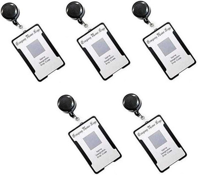WOW Kitchen Plastic ID Badge Holder, ID Badge Reel(Pack of 5)