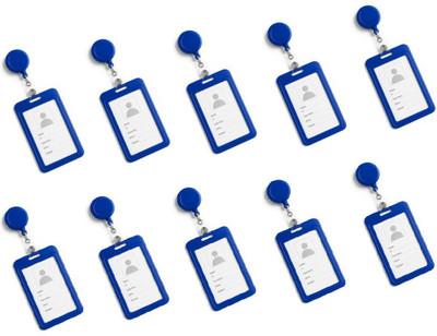 NSSP Plastic ID Badge Holder, ID Badge Reel(Pack of 10)