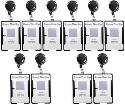 Ang Plastic ID Badge Holder, ID Badge Reel(Pack of 10)