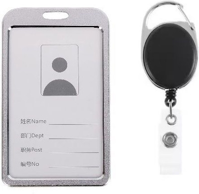 I CARDE Aluminum ID Badge Holder, ID Badge Reel(Pack of 1)