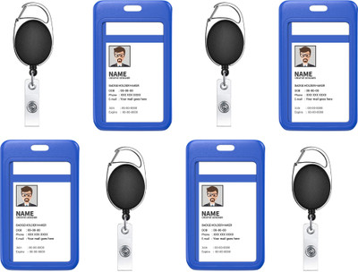 LRS Plastic ID Badge Holder, ID Badge Reel(Pack of 4)