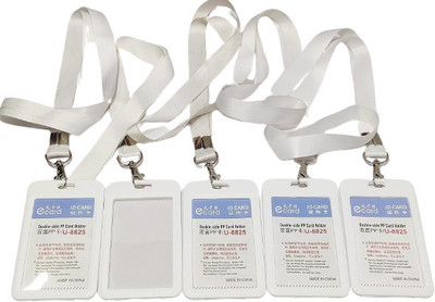 ASV Plastic ID Badge Holder, Lanyard(Pack of 5)
