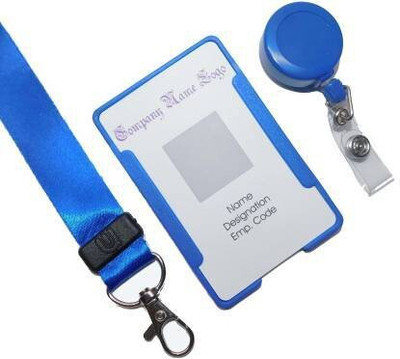 Ang Plastic ID Badge Holder, ID Badge Reel, Lanyard(Pack of 1)