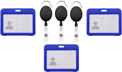 LRS Plastic ID Badge Holder, ID Badge Reel(Pack of 3)
