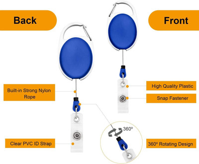 JSMSH Plastic ID Badge Reel(Pack of 50)
