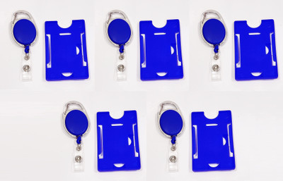 JSMSH Plastic ID Badge Holder, ID Badge Reel(Pack of 5)